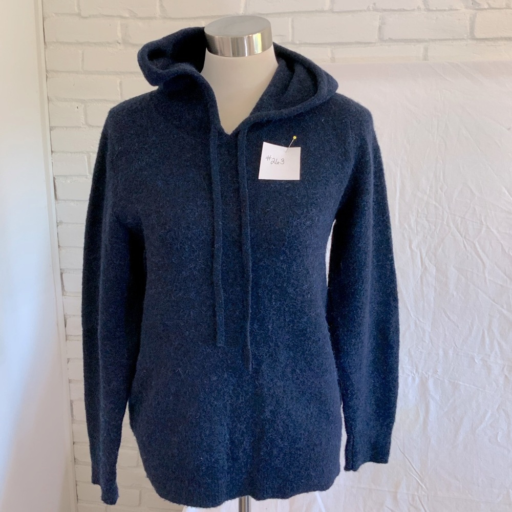 Banana Republic hooded, long sleeve, navy blue sweater.  Size S.